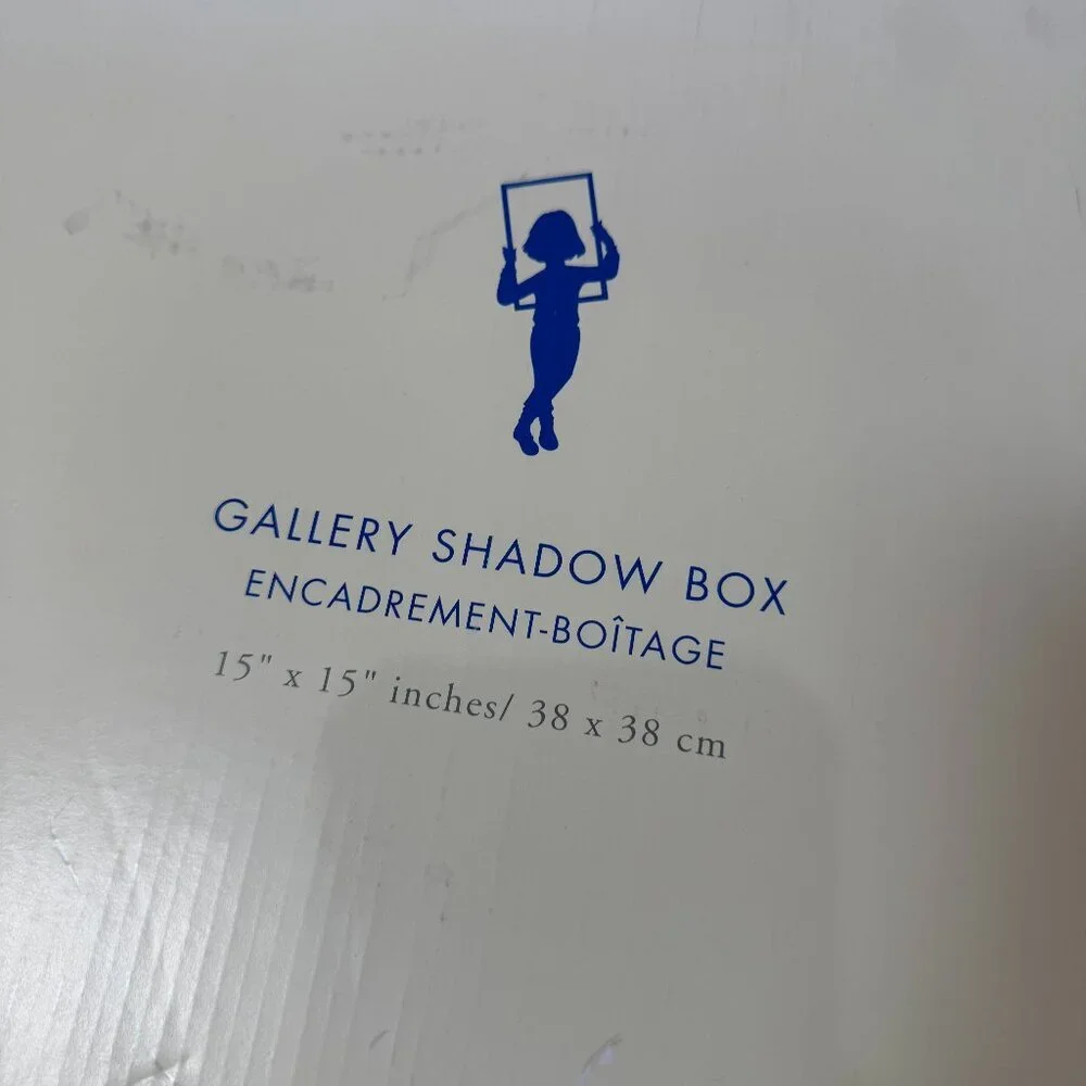 POTTERY BARN KIDS Gallery Shadow Box Picture Frame 15 x 15 White w/ Pink New